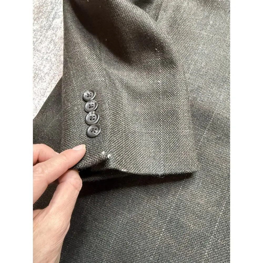 VTG Polo Ralph Lauren Blazer Mens 44 L Green Plaid Windowpane Union Made in USA